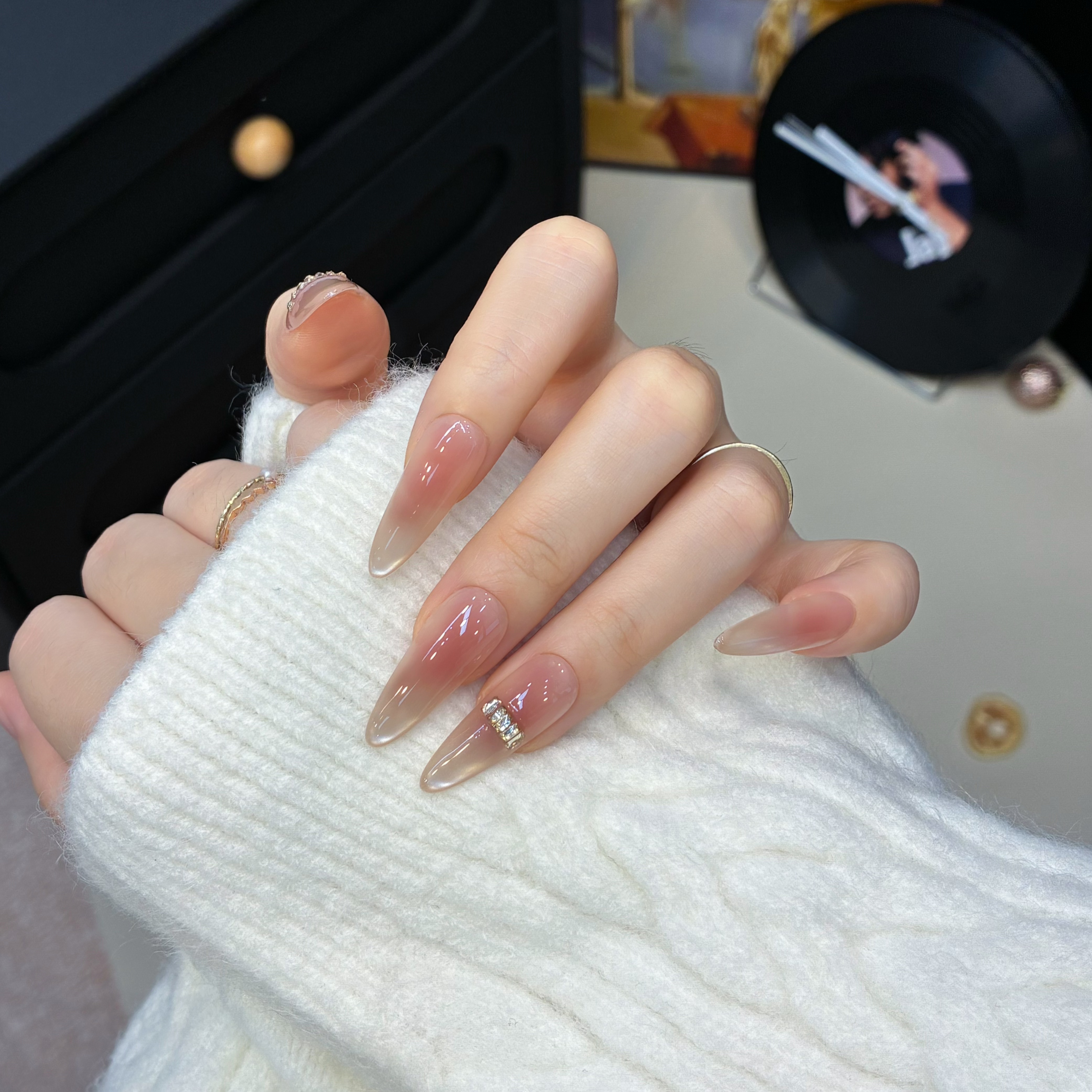 【天使之城】秋冬纯欲显白高级感纯手工穿戴甲美甲冰透渐变猫眼极简