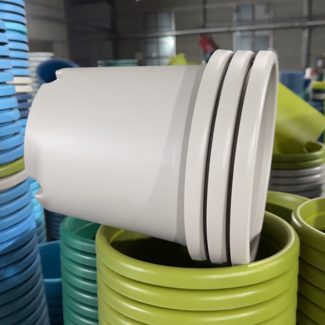 树脂四季盆4#无拖灰白微瑕8