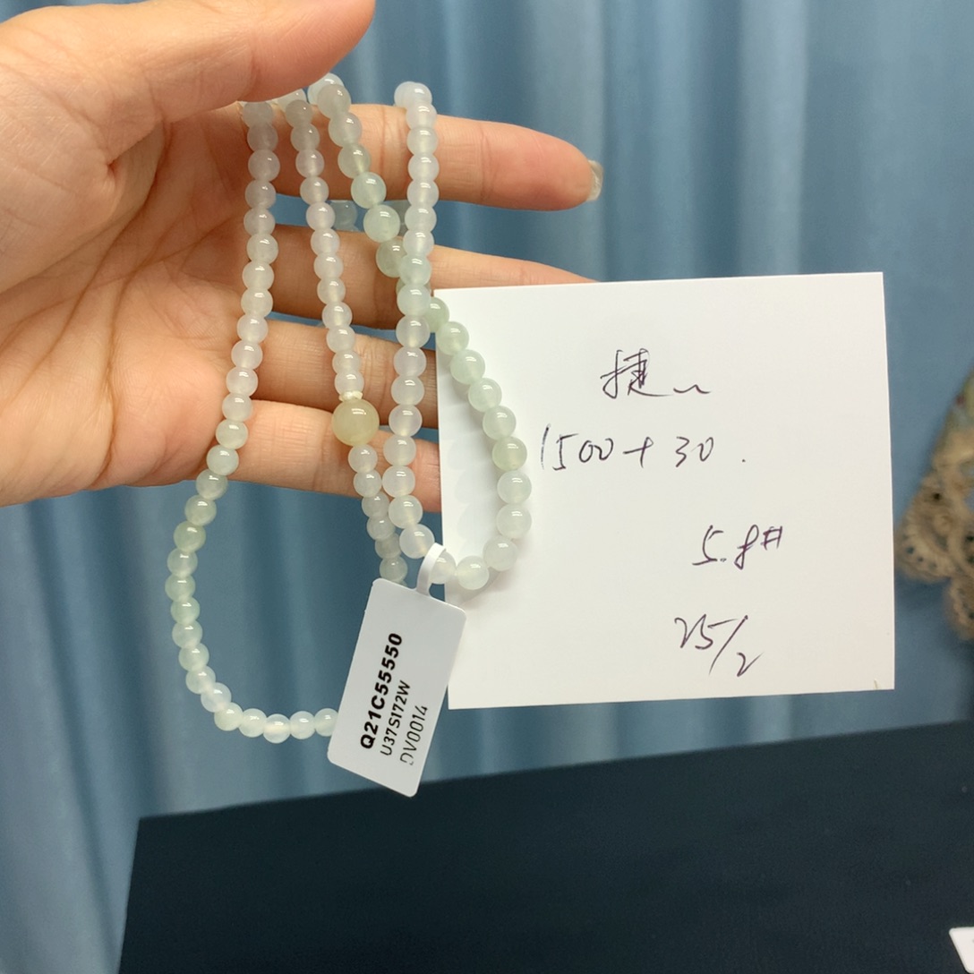 翡翠手链未镶嵌婕****缅甸翡翠手串长串