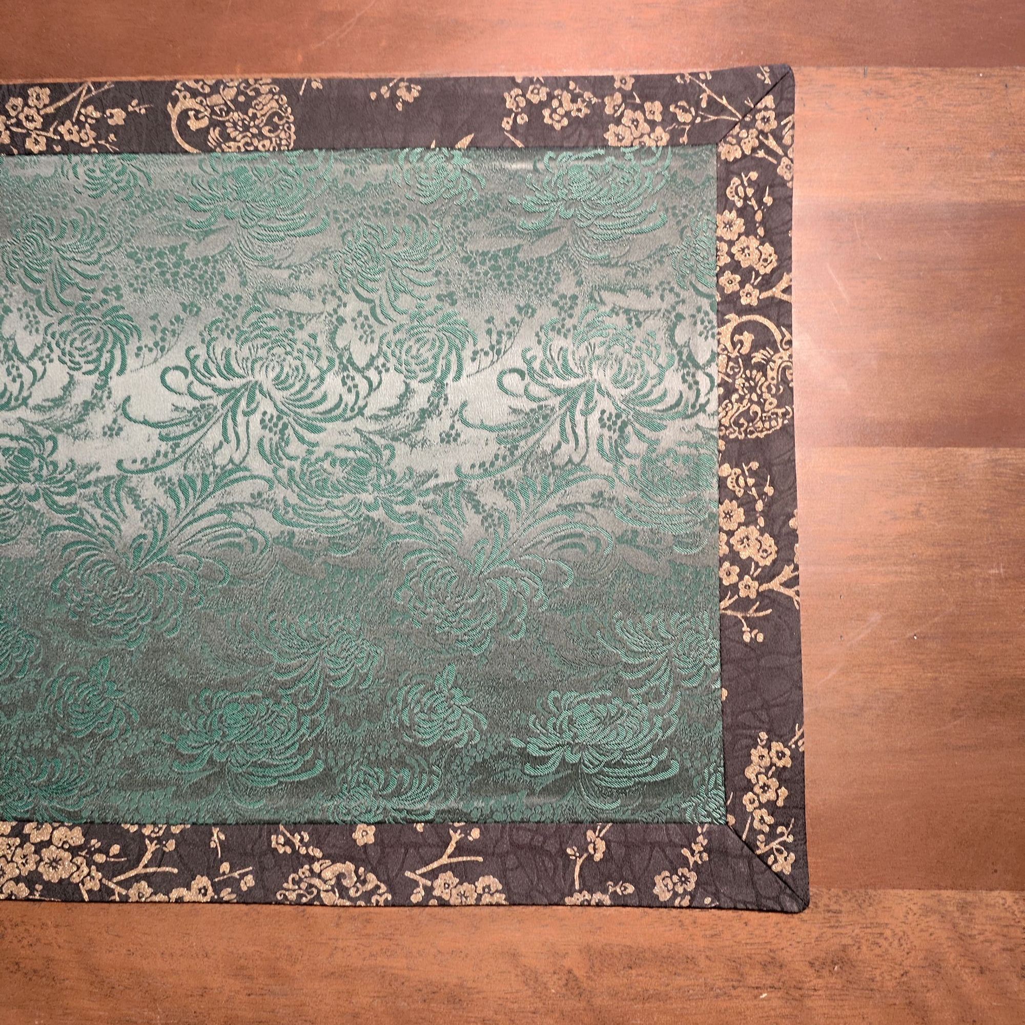 【观山见茶】-绿色菊花茶席（60*35）