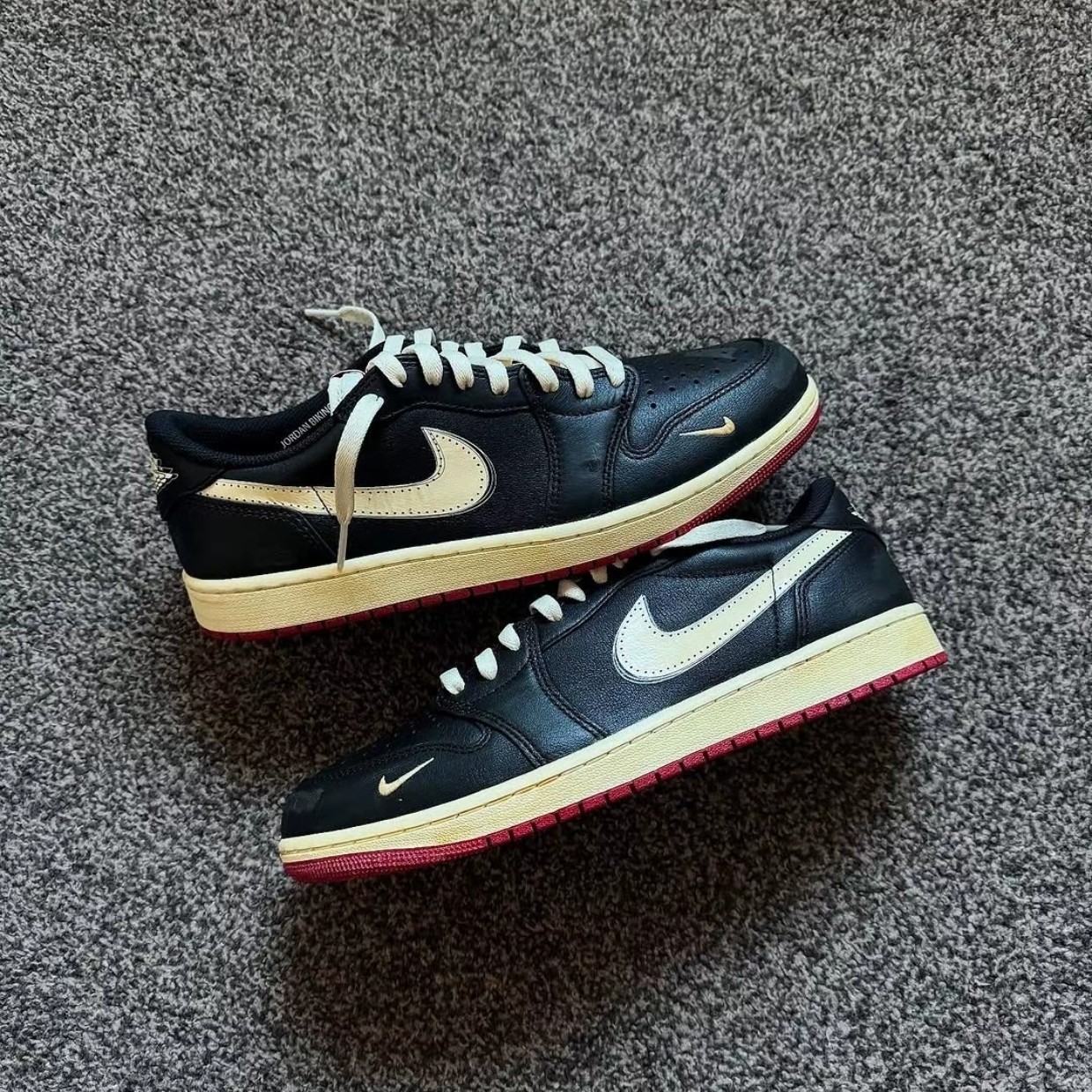 NIKE/耐克 AJ1黑红低帮篮球鞋IB8958001