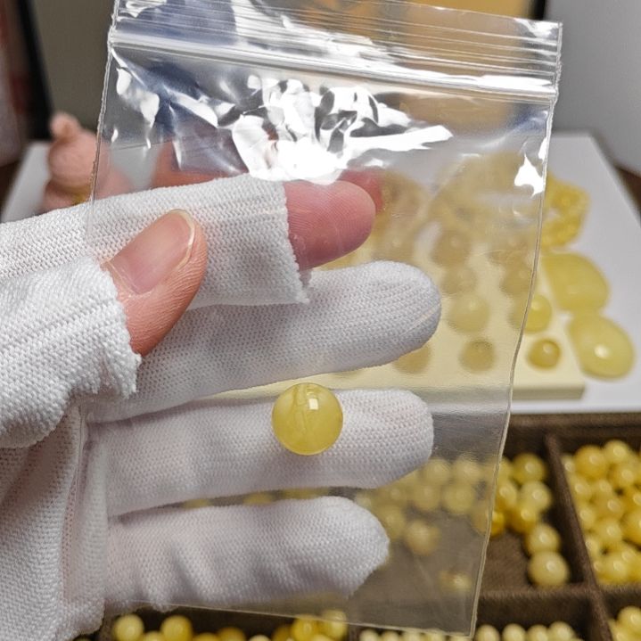 蜜蜡未镶嵌裸石11mm+纯天然蜜蜡圆珠