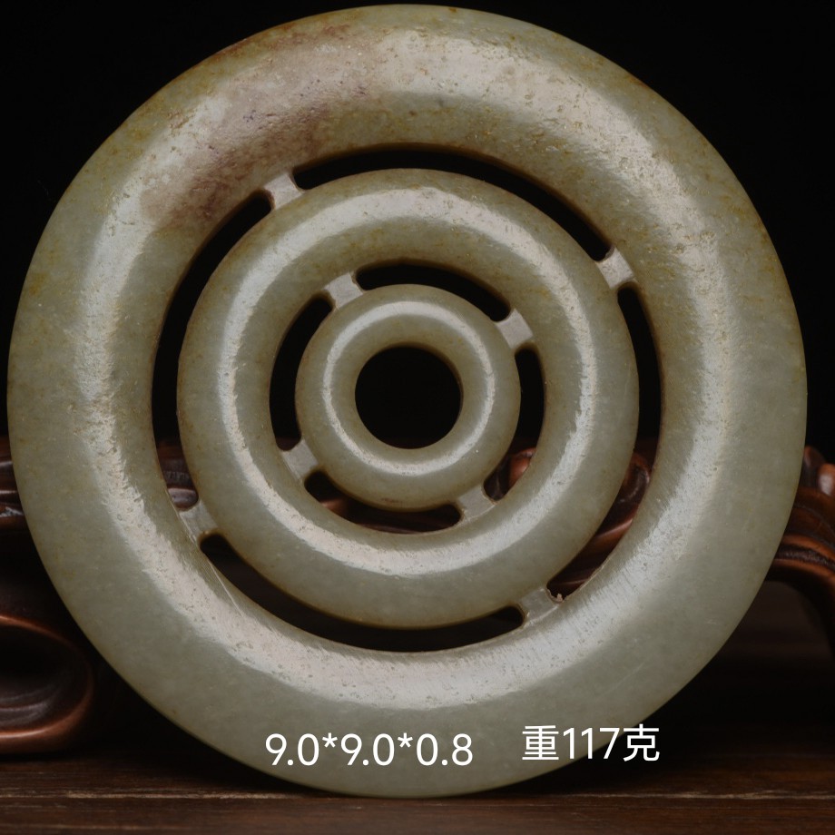 旧藏和田玉佩玉璧文玩收藏吊坠把件刀功老道皮壳包浆一流