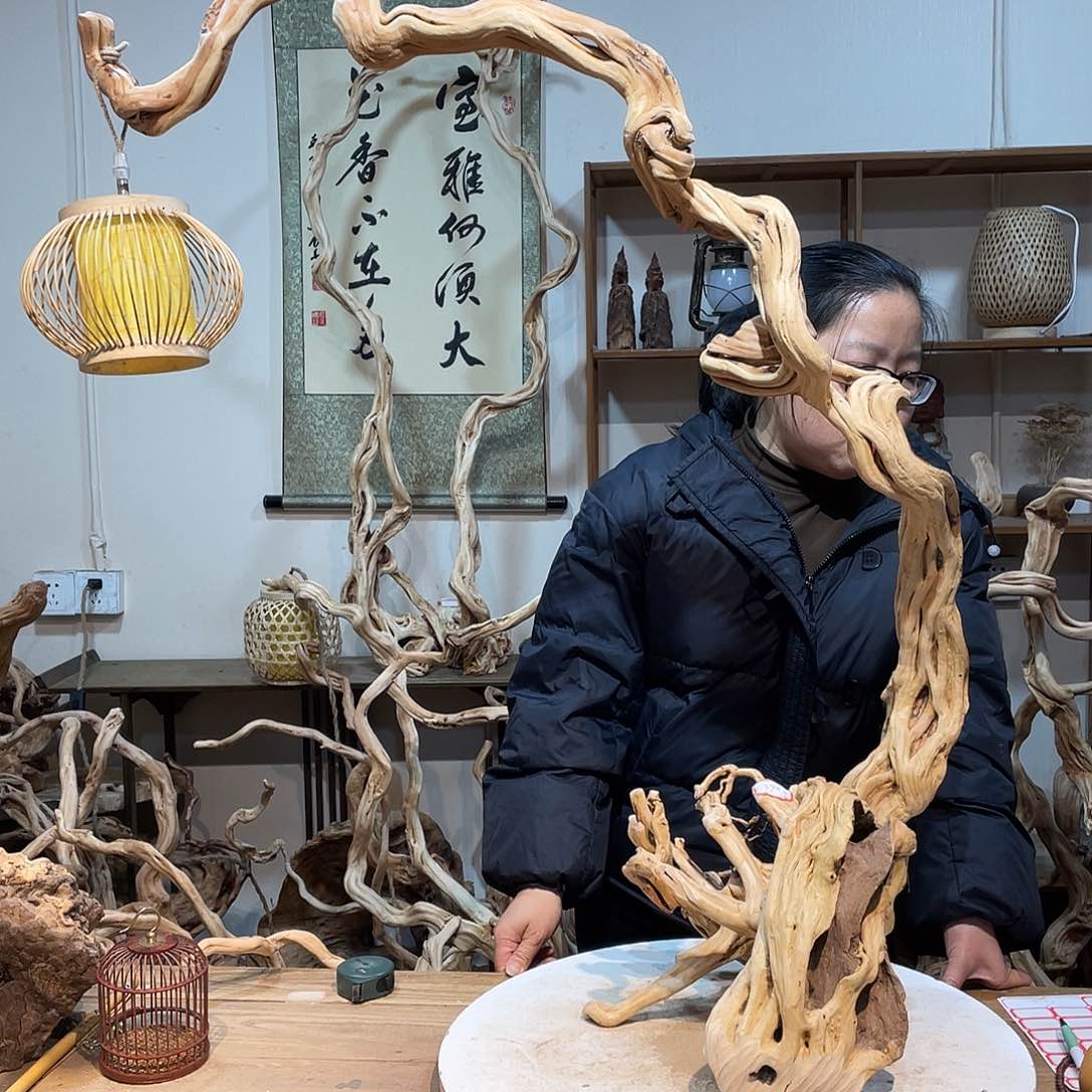 柏木杜鹃根根艺摆件