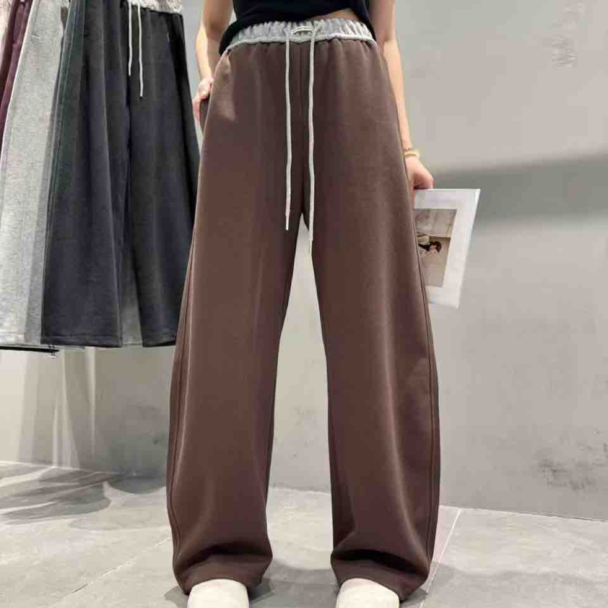 9696 2025秋季新款女款直筒阔腿宽松显瘦百搭长裤休闲