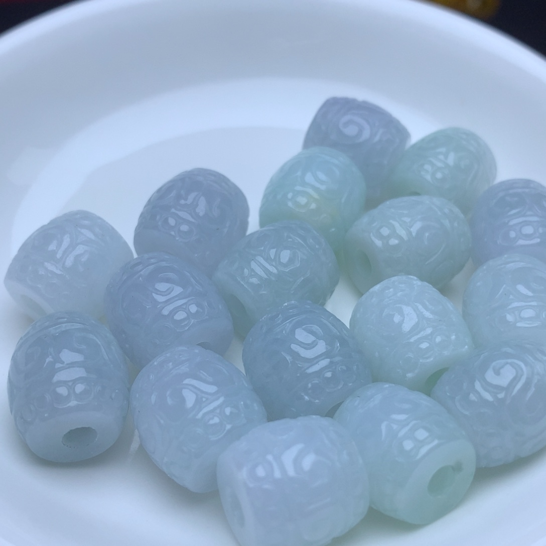 【闪购商品】翡翠手链未镶嵌卡13乘12.7冰桶珠2个