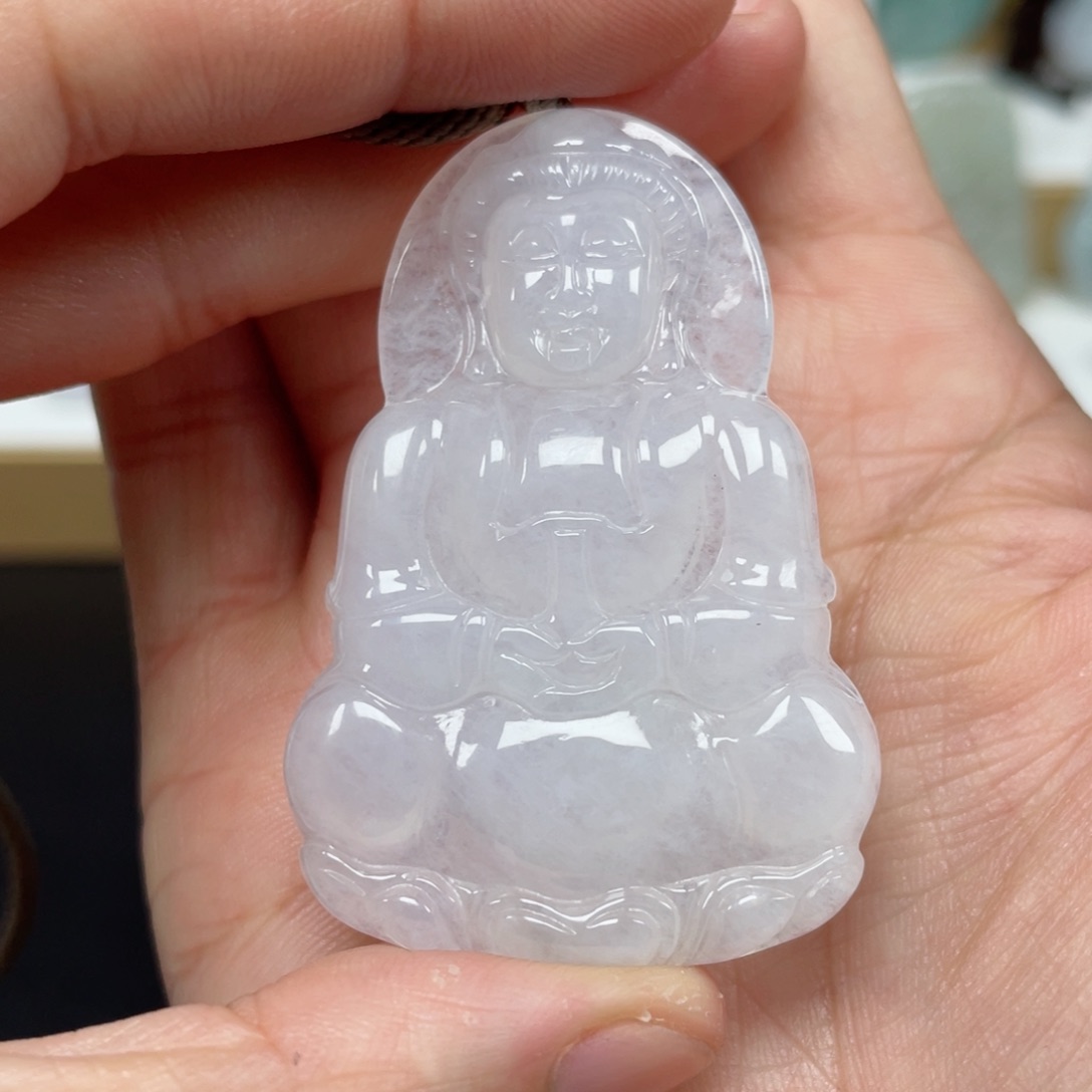 翡翠颈饰未镶嵌天然翡翠A货观音5号