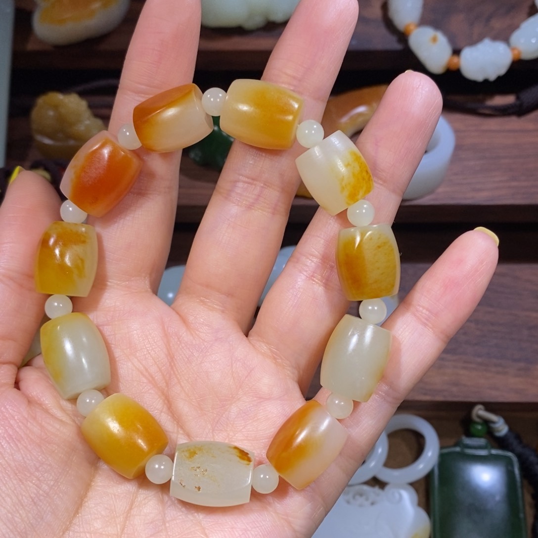 和田玉手链未镶嵌?***趣