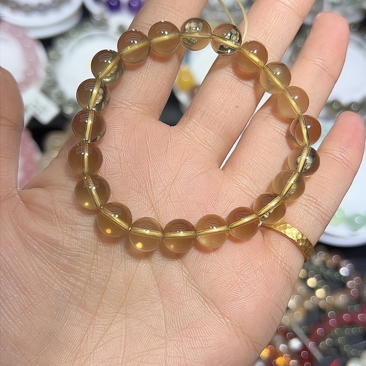 黄晶手链未镶嵌天然黄水晶