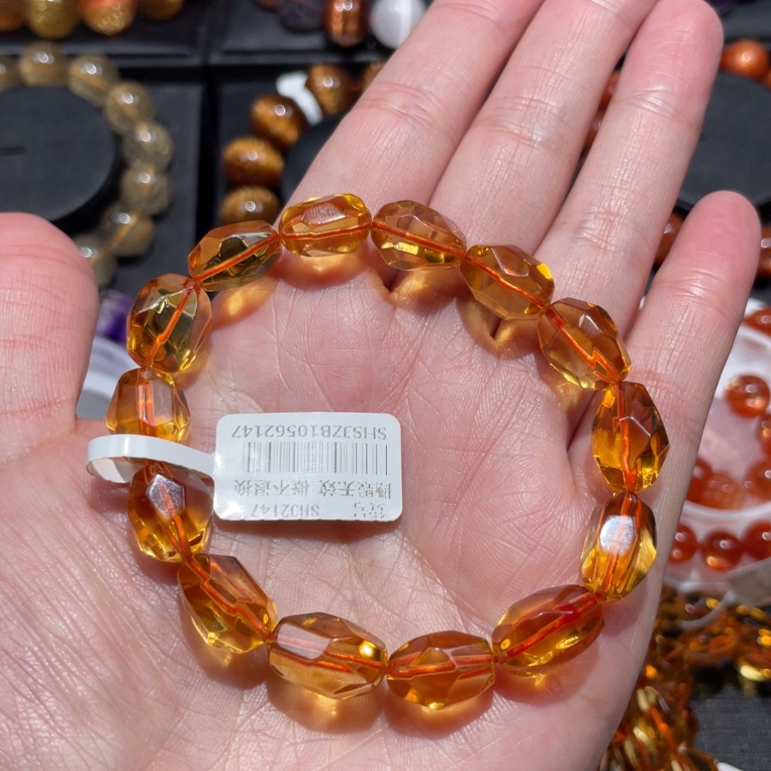 未镶嵌手链水晶黄水晶随形