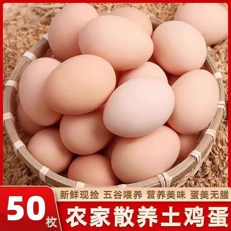 【整箱50枚】t正宗农家散养土鸡蛋40-50克/4-5斤现捡现发