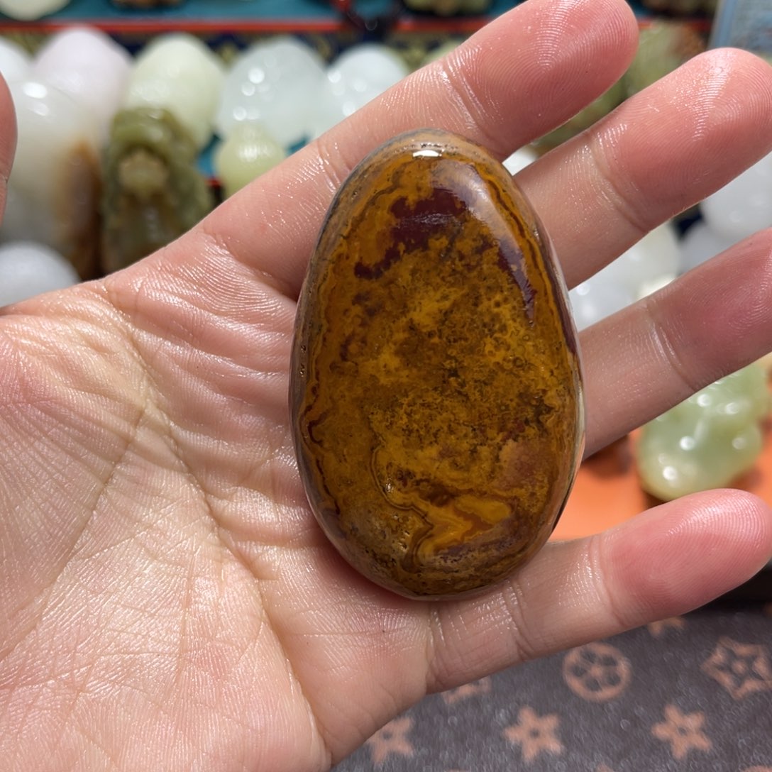 石材石材方解石手把件不退换