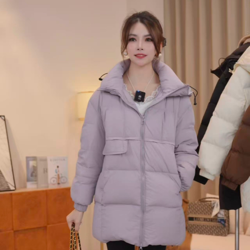 2025冬季新款羽绒服女中长款宽松遮肉白鸭绒保暖百搭外套