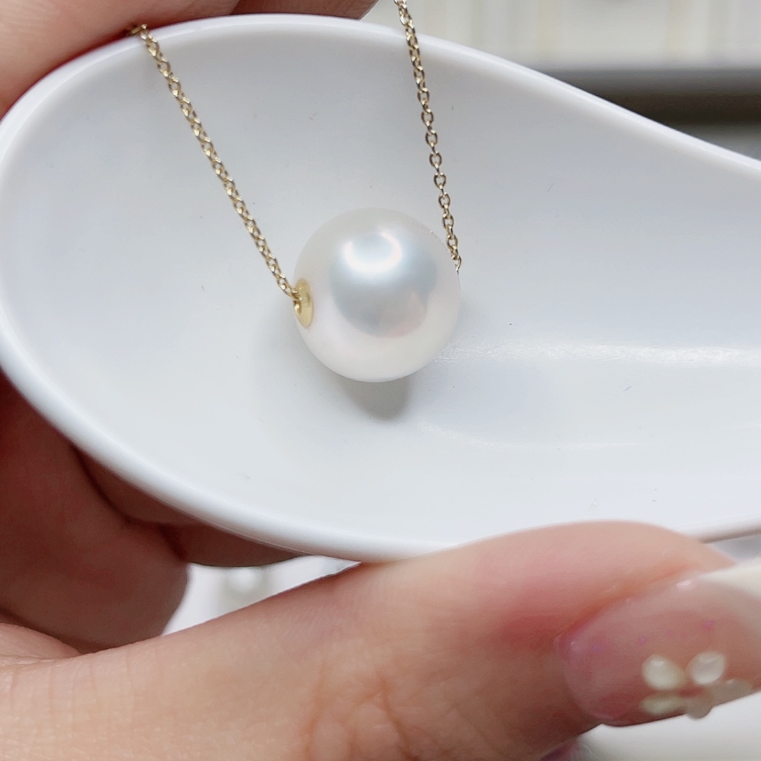 淡水珍珠颈饰18K金镶嵌