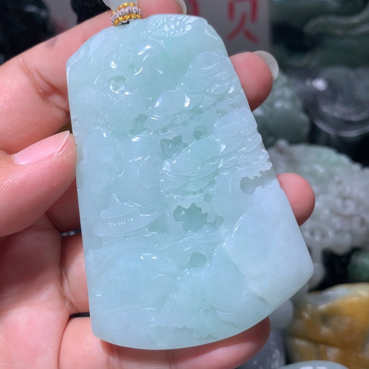 翡翠未镶嵌颈饰保真天然A货翡翠