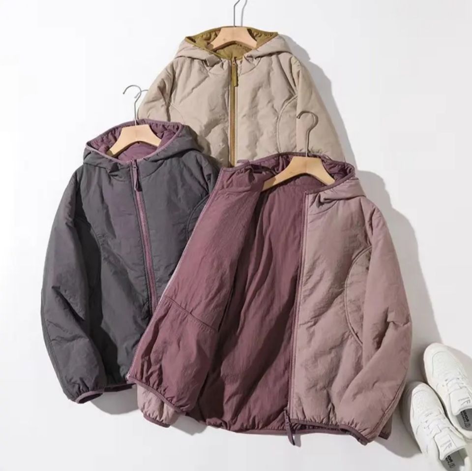 女薄款棉衣秋冬款外套棉服加厚保暖时尚运动轻薄休闲妈妈连帽棉袄