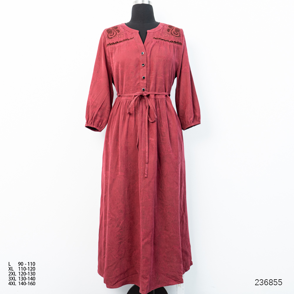 Li 2025新款香云纱红色连衣裙236855