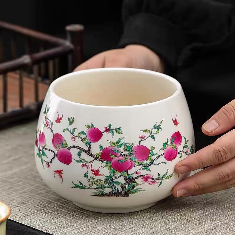 九桃五福茶渣缸杯洗大容量家用120