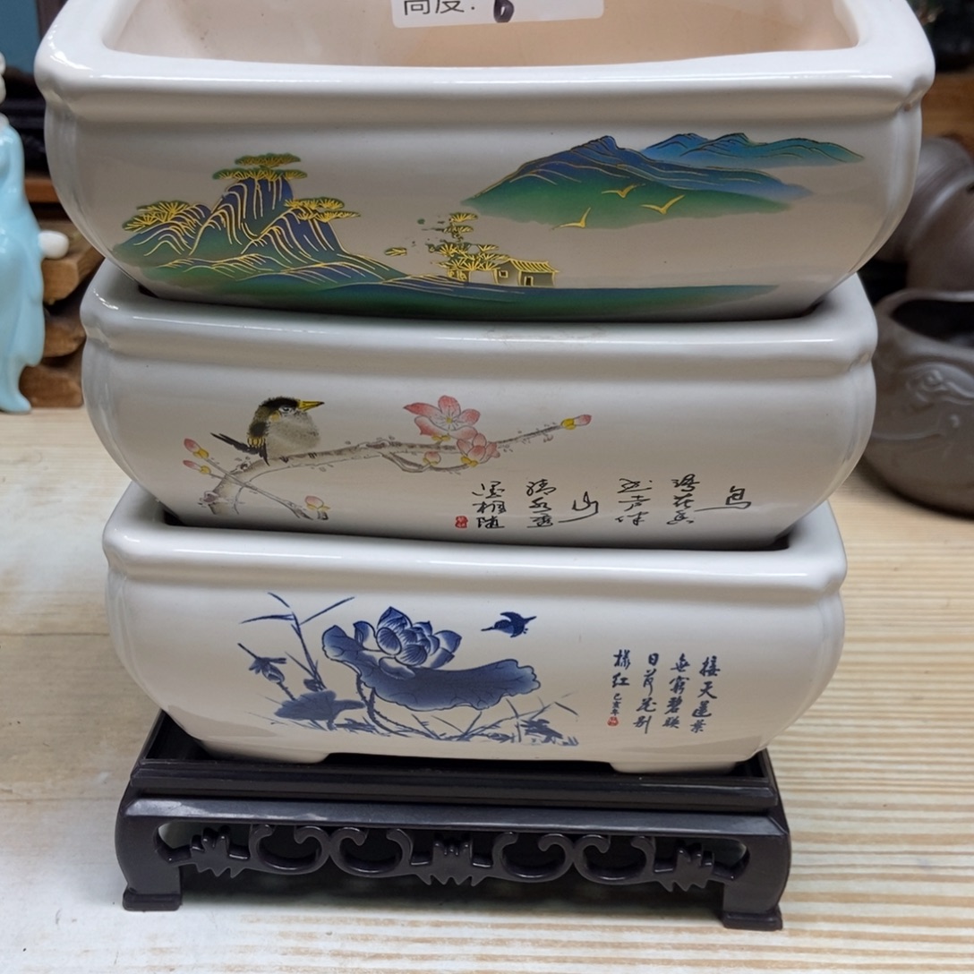 瓷片陶瓷花盆陶瓷艺术