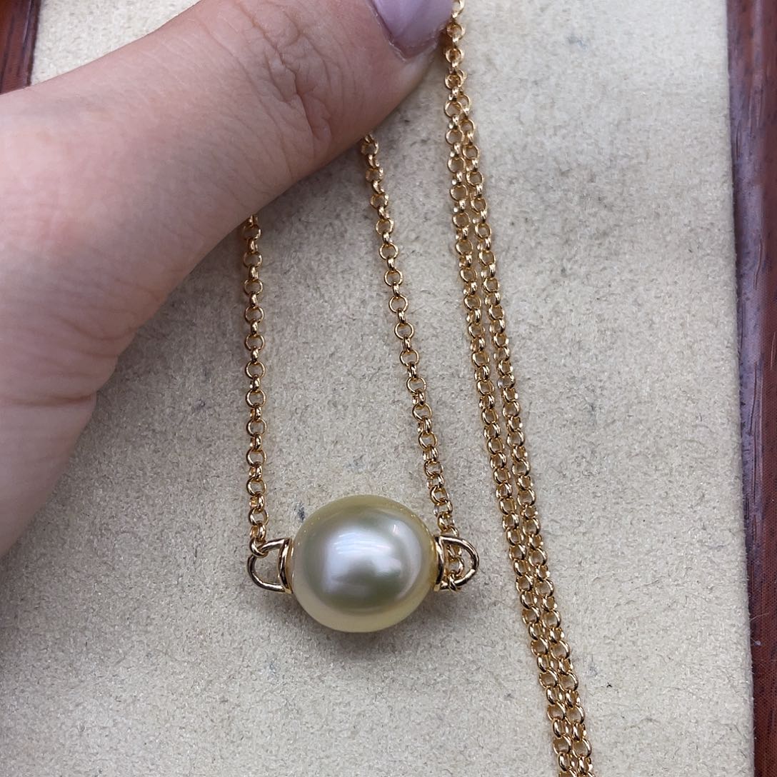 海水珍珠银S925镶嵌颈饰