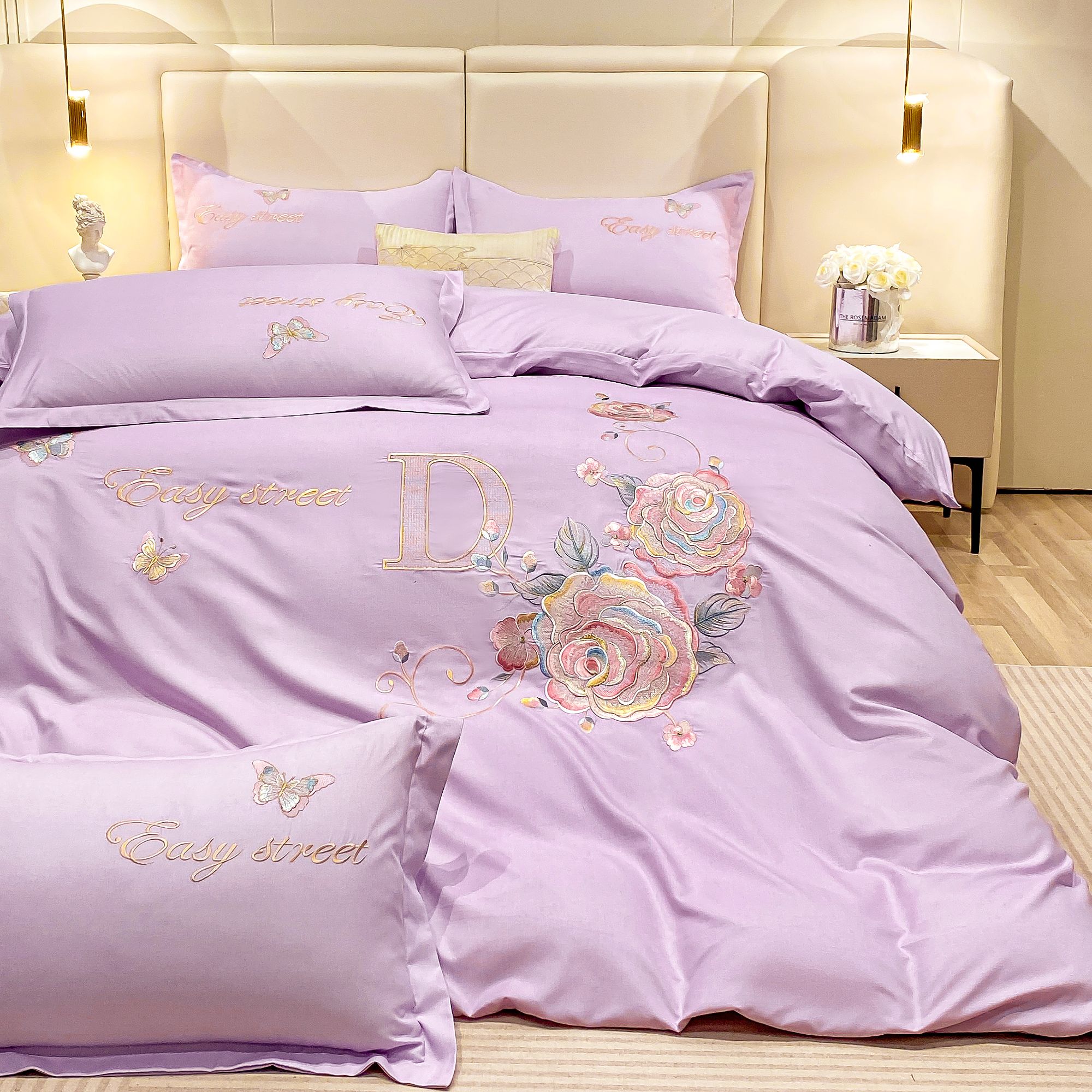 【董事长秋冬严选】定制款轻奢立体刺绣吊边四件套花间集-Hsh