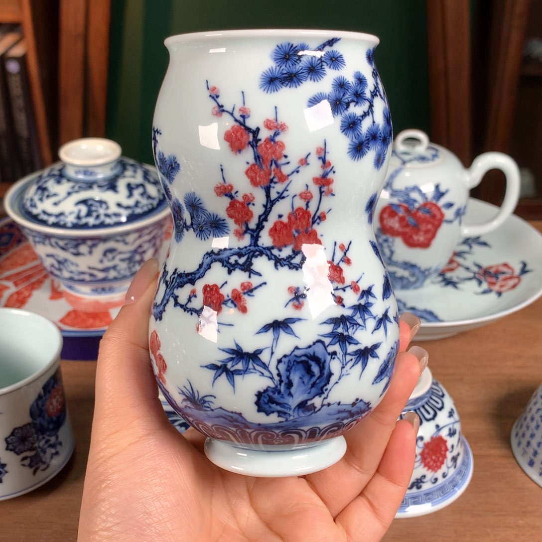 阳春白雪 青花釉里红