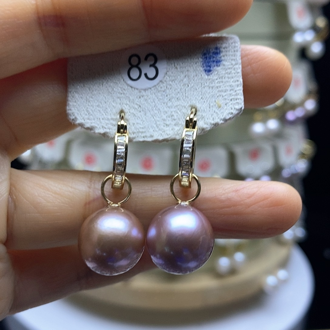 淡水珍珠耳饰银S925镶嵌