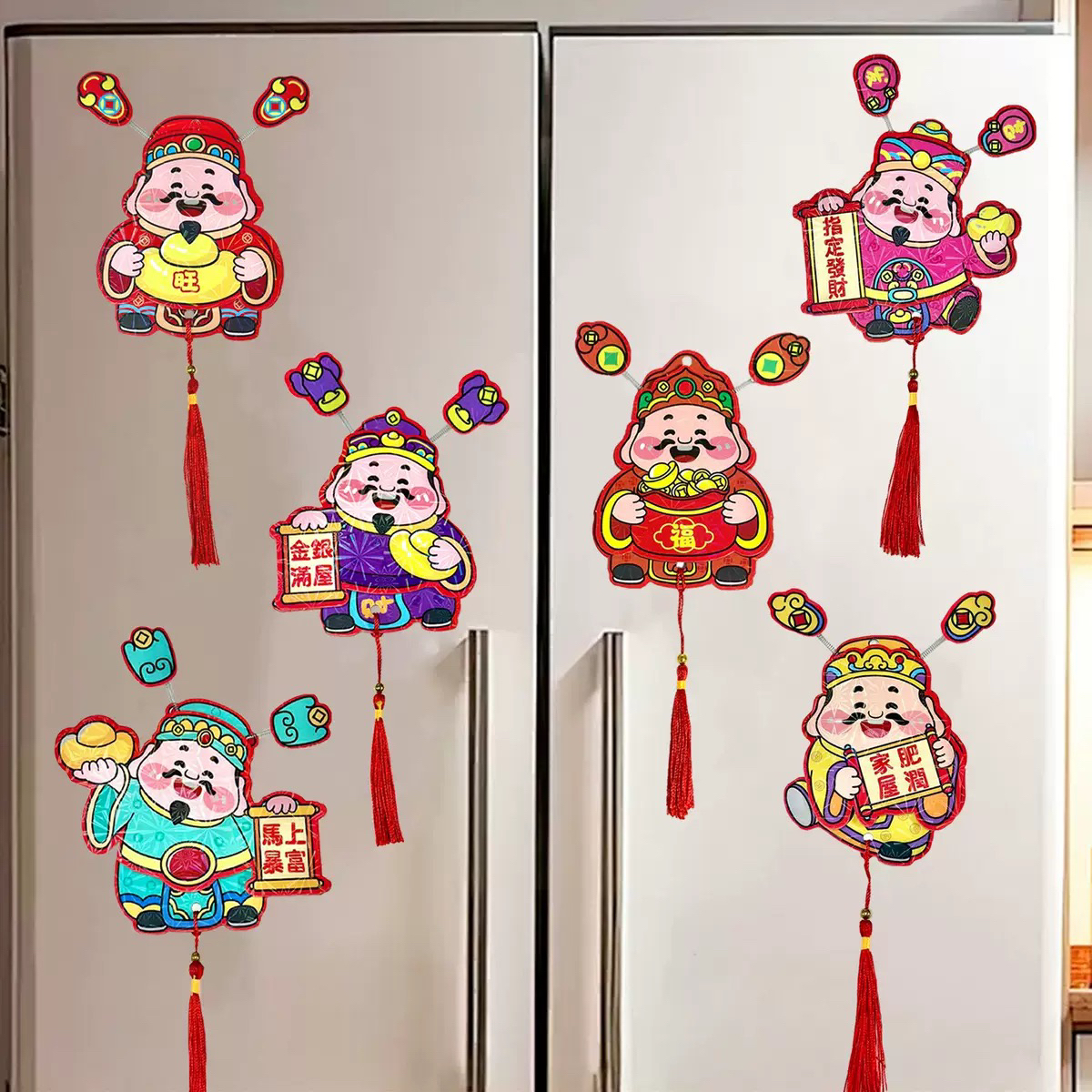 2026马年新款会动财神爷摇头晃脑喜庆动耳朵冰箱磁吸贴