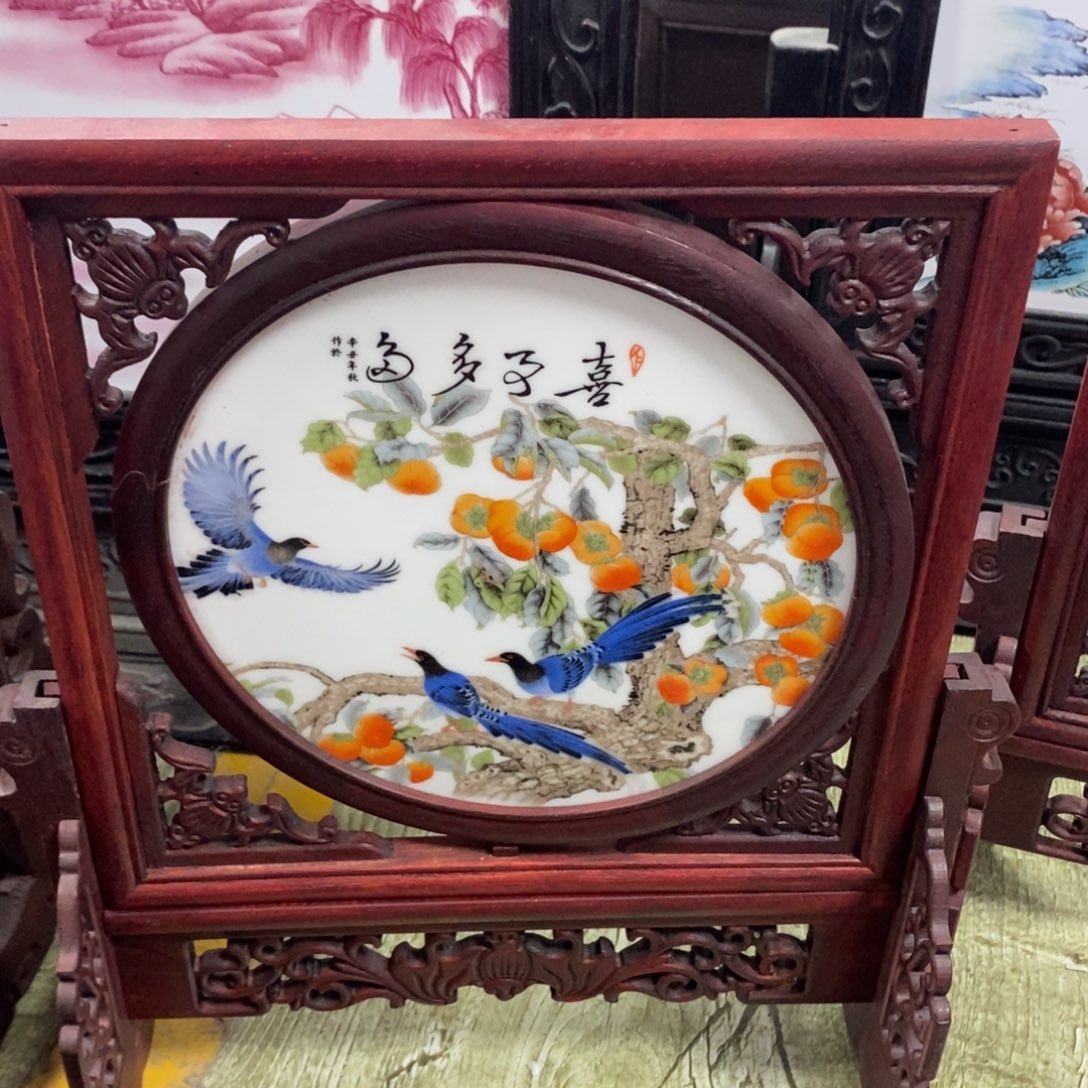 瓷片景德镇瓷板画柴窑烧制