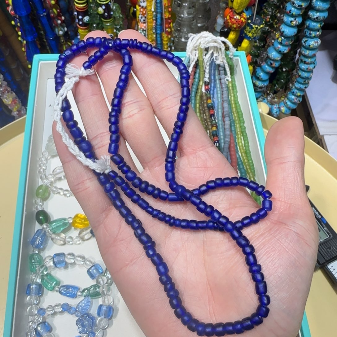 琉璃非金属午夜蓝楼兰琉璃珠