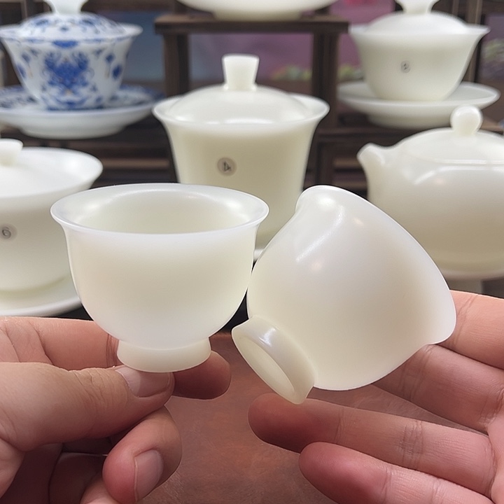 2杯: 隐唐窑/璞玉素烧自生釉65ml反口杯