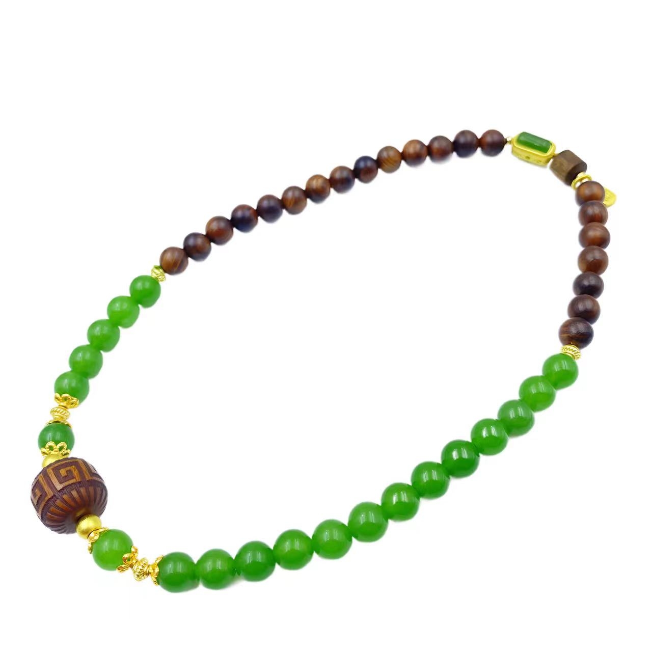 藏收级黄花梨复古文玩双圈手链X524-赠包装合金