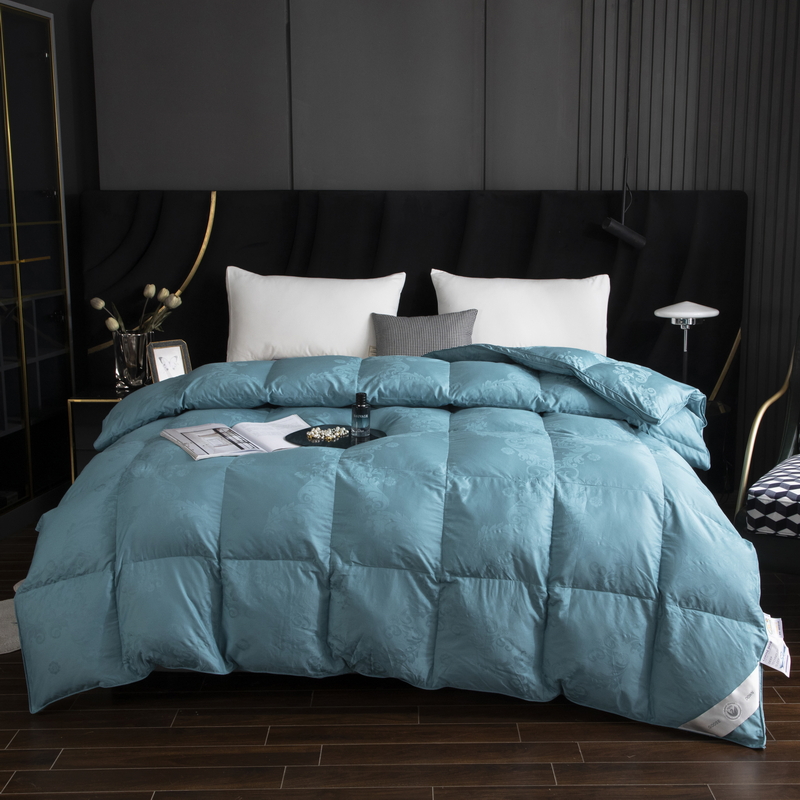 立体边高端100%贡缎提花—双层双边半成品厚实自充绒被壳