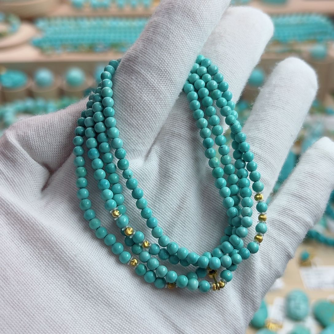 绿松石18K金镶嵌珠宝奇石