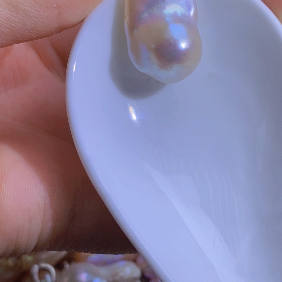 银S925镶嵌淡水珍珠微瑕