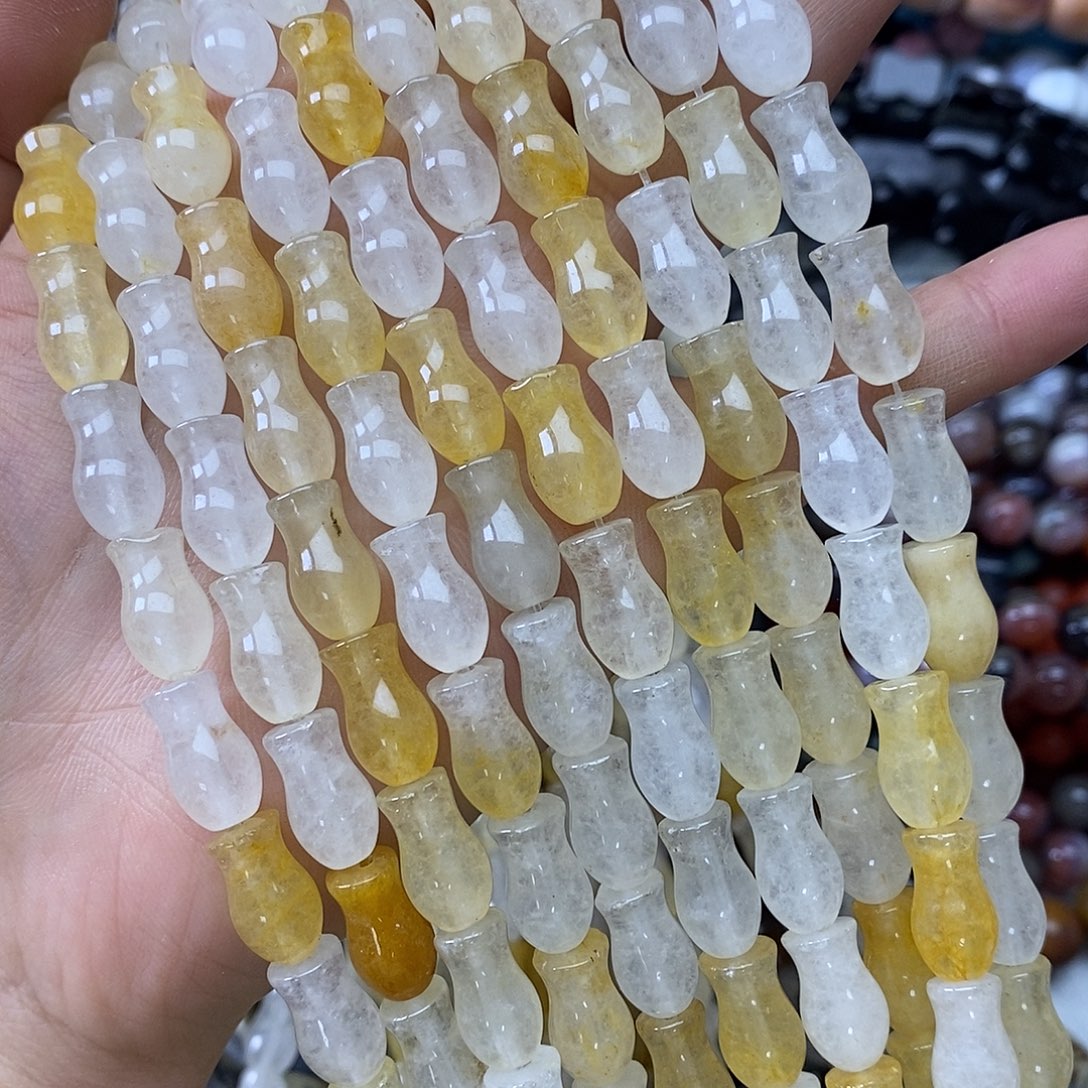 玛瑙/玉髓未镶嵌珠宝半成品金丝玉花瓶一条