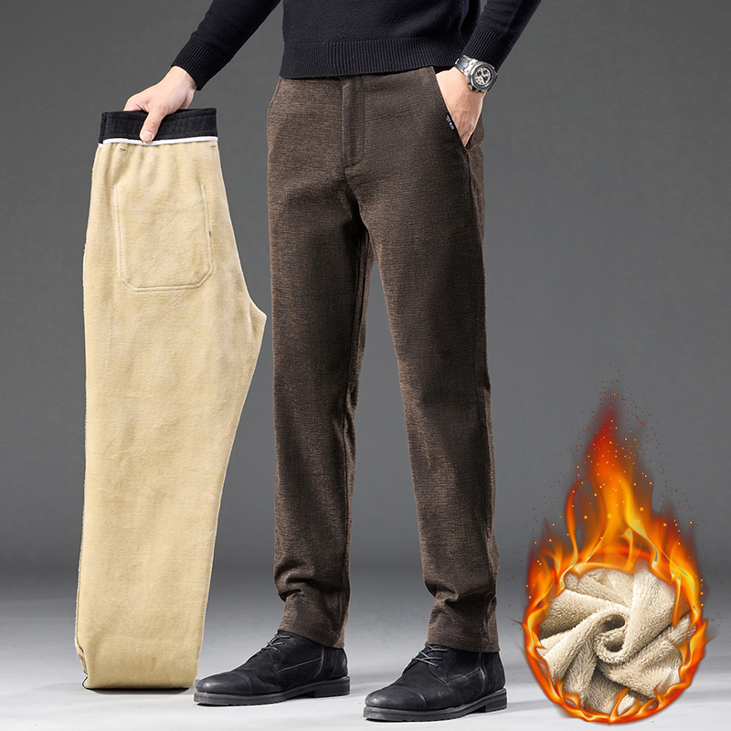 2025年冬季新款加绒加厚雪尼尔男士休闲长裤