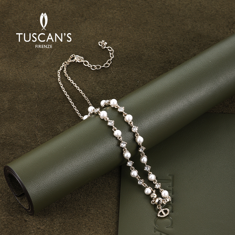 铜合金合成锆石项链 TUSCAN'S 铜合金合成锆石项链 复古休闲风仿