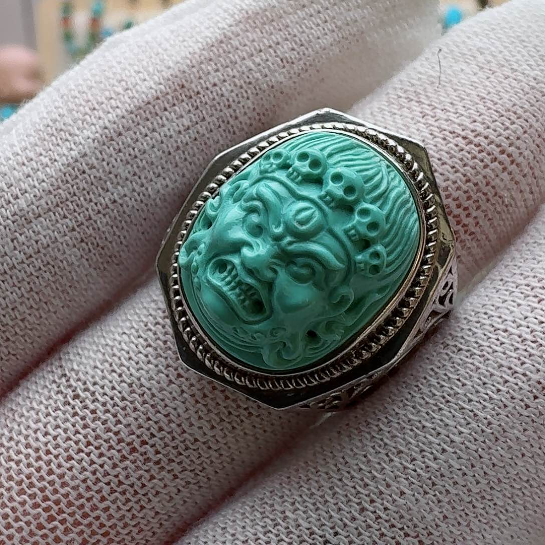 绿松石珠宝奇石银S925镶嵌