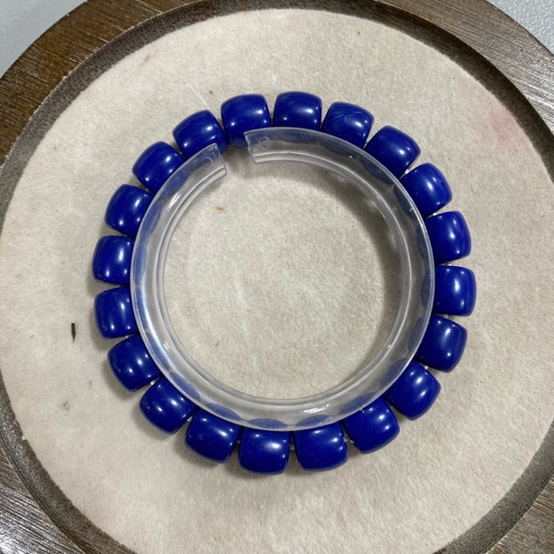 C417青金石老型桶珠卡1.0单圈手串