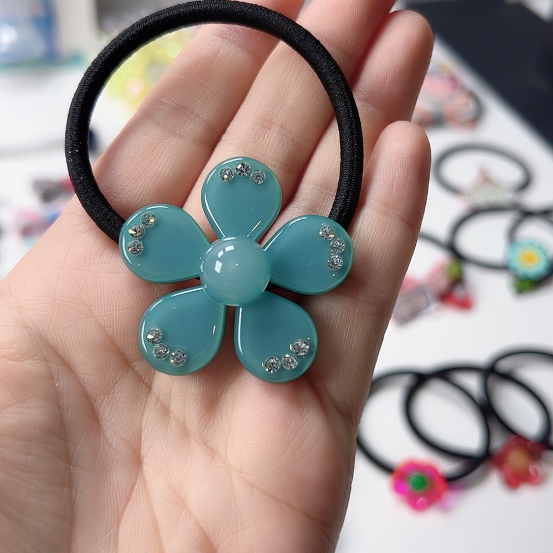 蓝花发圈韩国儿童