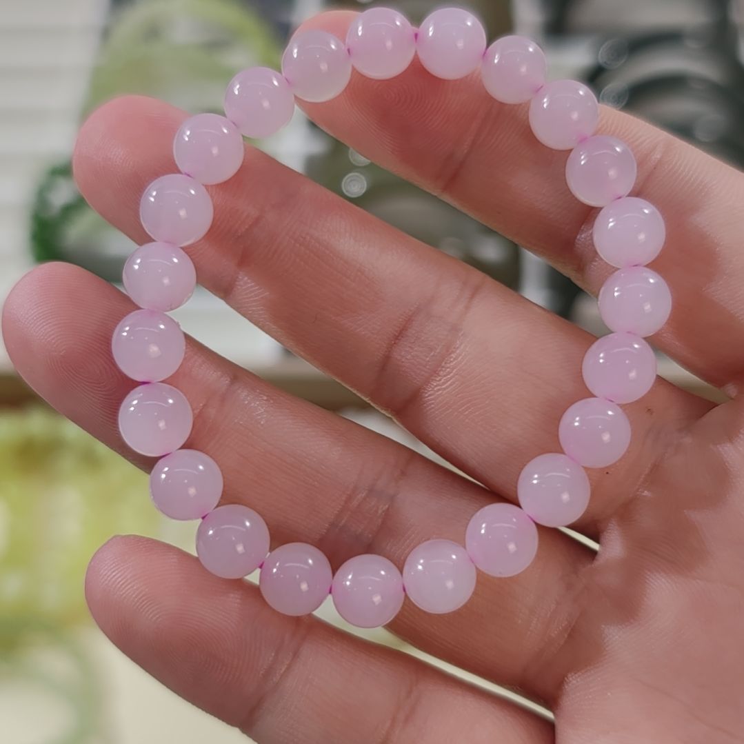 和田玉未镶嵌手链卡8高冰藕粉和田玉手串×1