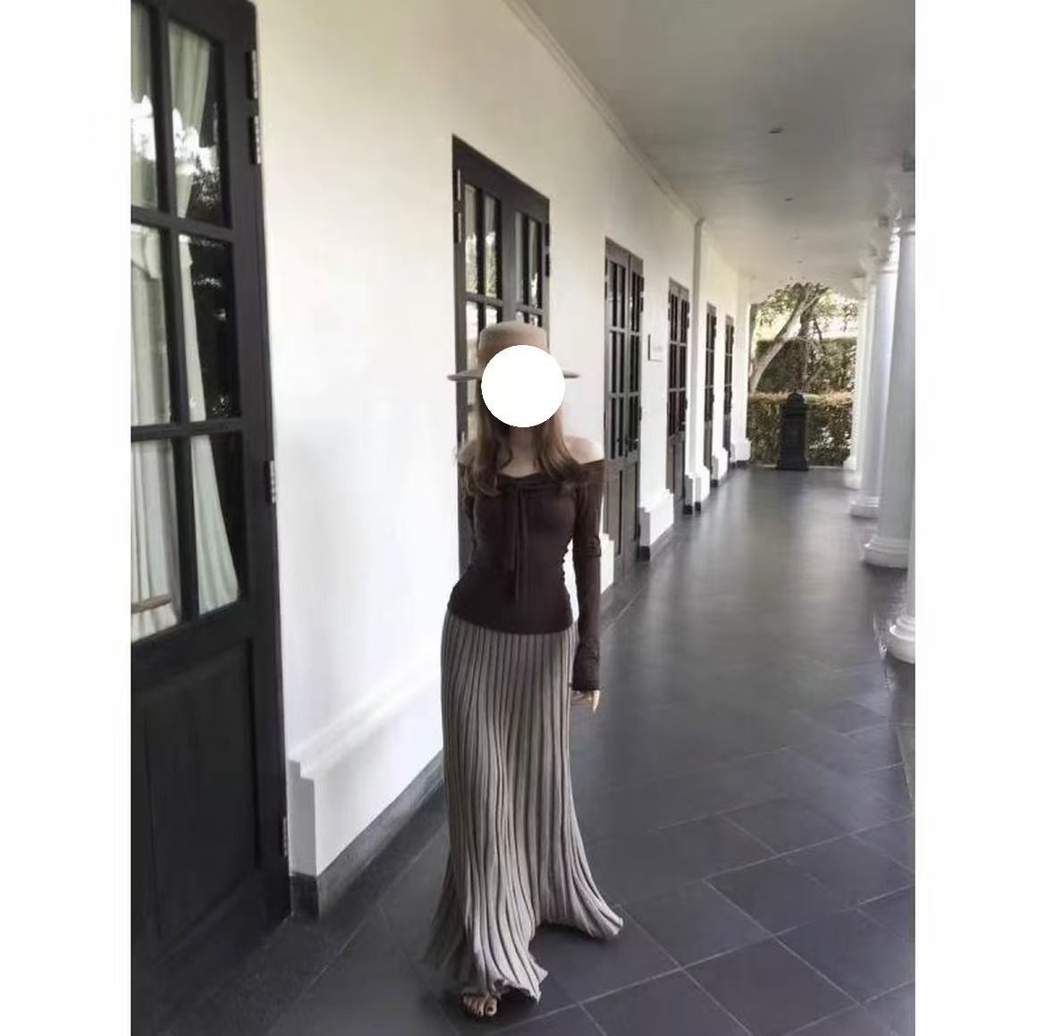 糯糯【兰精天丝+绵羊毛】灰色/黑色/咖色/酒红色长袖上衣5219-623