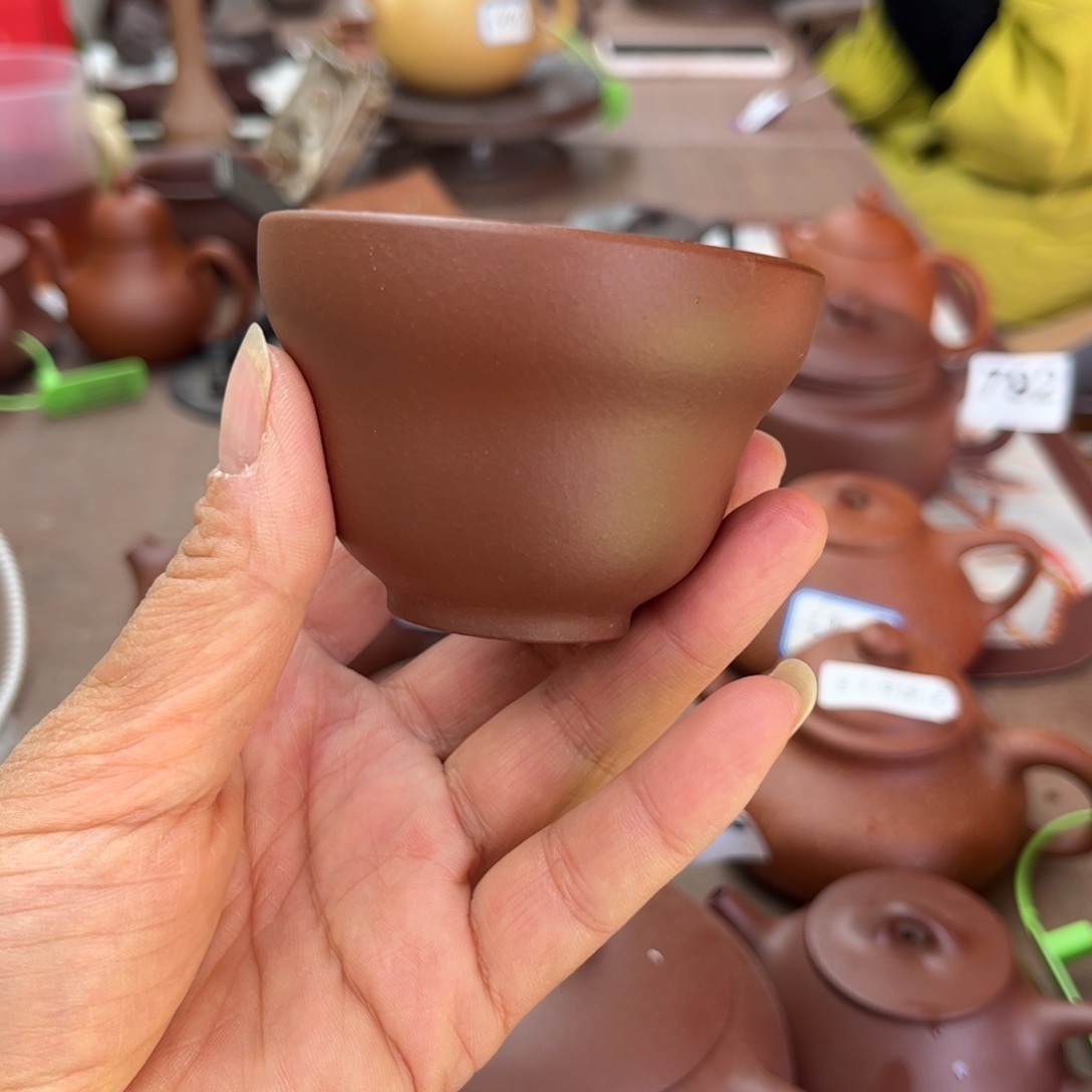 紫砂茶壶紫泥主人杯一对80cc