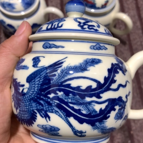 陶瓷摆件工艺品蓝**云
