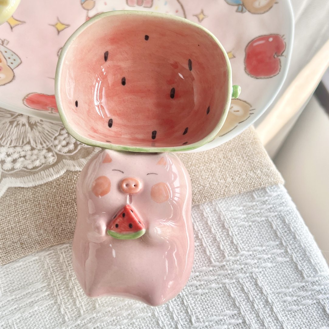 原创手工手绘陶瓷摆件勺子