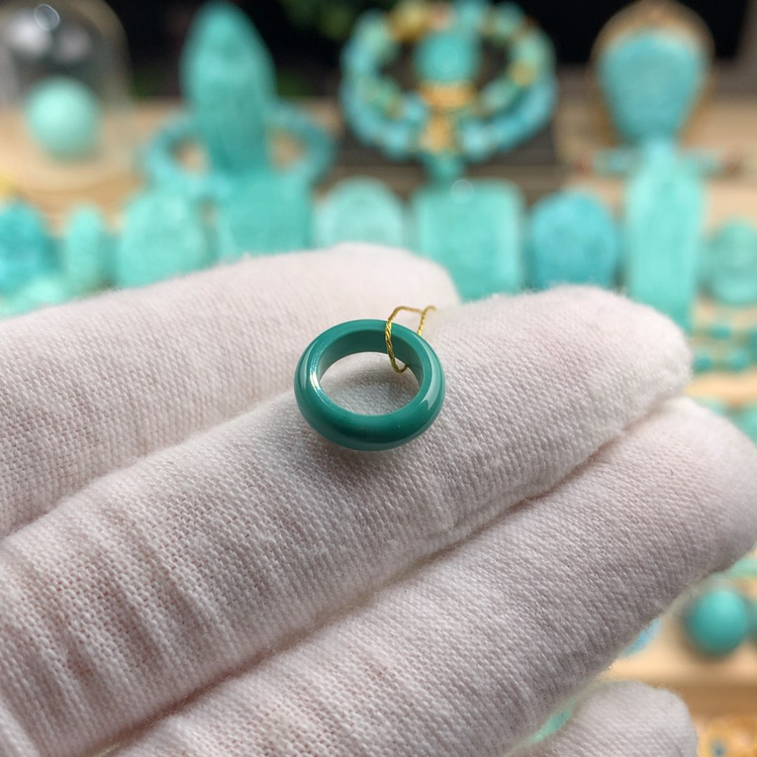 绿松石未镶嵌跑环内径卡8