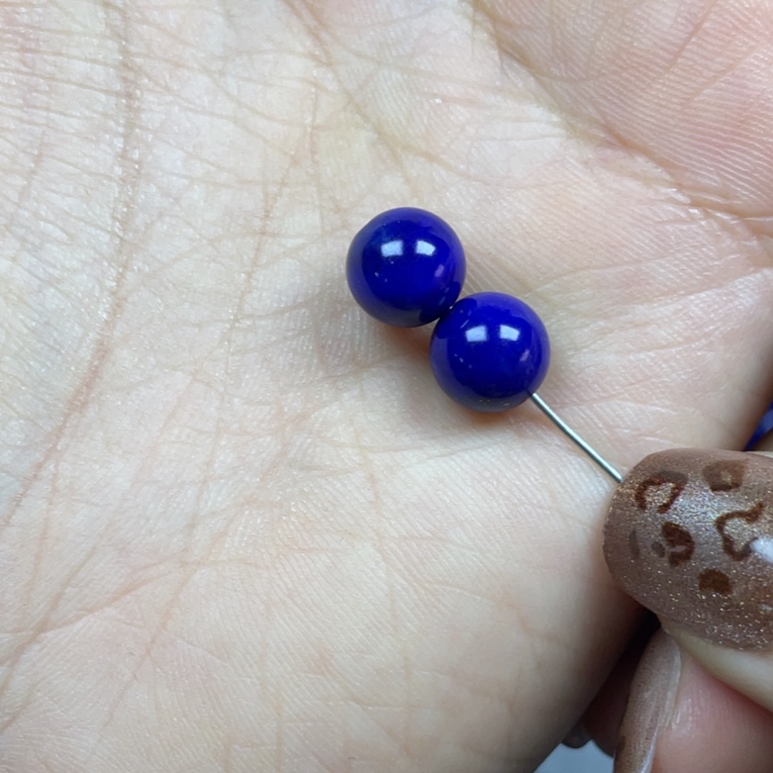 青金石8mm单珠未镶嵌塞*