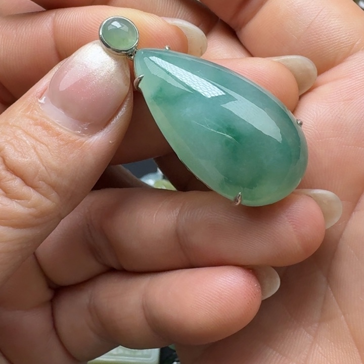 連***翡翠银S925镶嵌吊坠(不含链)