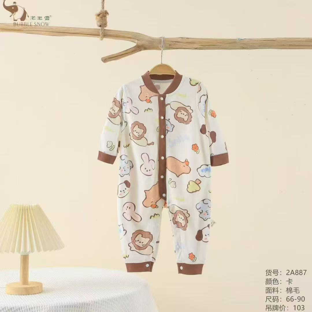 泡泡雪（2A887）尺码偏大四季婴儿可爱无骨连体衣